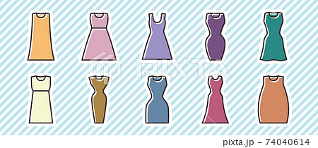 10アイコンセット 衣料品 婦人服 のイラスト素材