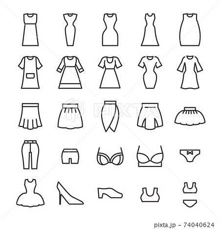 25アイコンセットno 39 衣料品 婦人服 のイラスト素材