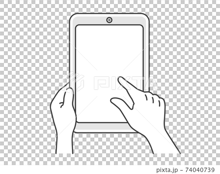 Illustration of operating a tablet PC with a finger Illustration of operating a tablet PC with a finger 74040739