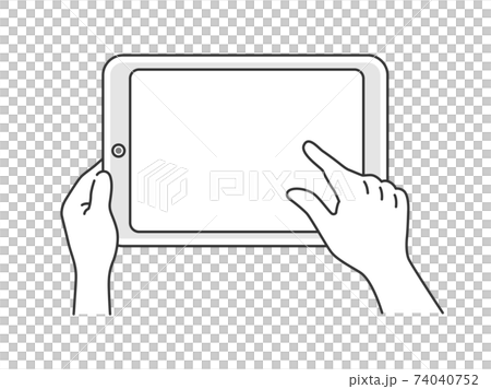 用手指操作平板電腦的插圖 74040752