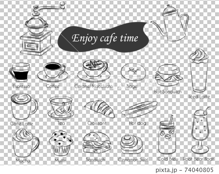 Cafe icon drink food simple line 74040805