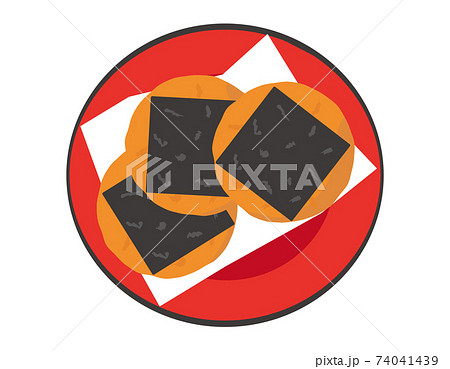煎餅のベクターイラスト　和菓子 74041439