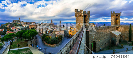 Landmarks of Italy - medieval town Montalcino, famous wine region of Tuscany Landmarks of Italy - medieval town Montalcino, famous wine region of Tuscany 74041844