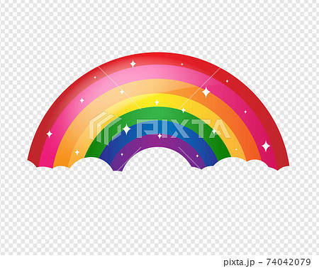 Cartoon Rainbow With Stars And Transparent Background 74042079