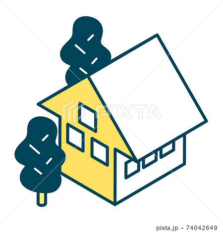 木がある家のイラスト 74042649