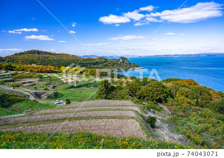 香川県、豊島、海、快晴 74043071