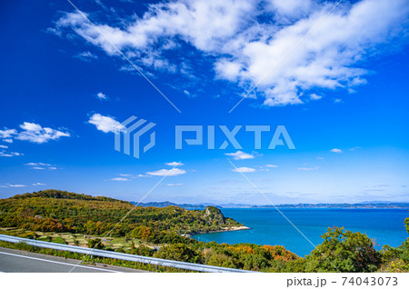 香川県、豊島、海、快晴 74043073