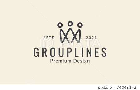 three person group line logo symbol icon vector graphic design illustration 74043142