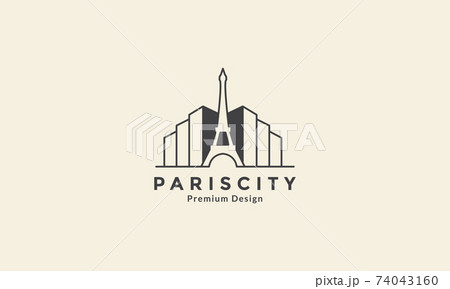 eiffel tower with building city line logo symbol icon vector graphic design illustration eiffel tower with building city line logo symbol icon vector graphic design illustration 74043160