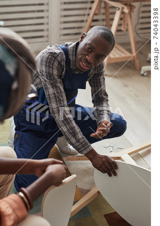 African American Repairman Talking to Client African American Repairman Talking to Client 74043398
