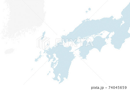 西日本と韓国の青いドットマップ 大サイズ のイラスト素材