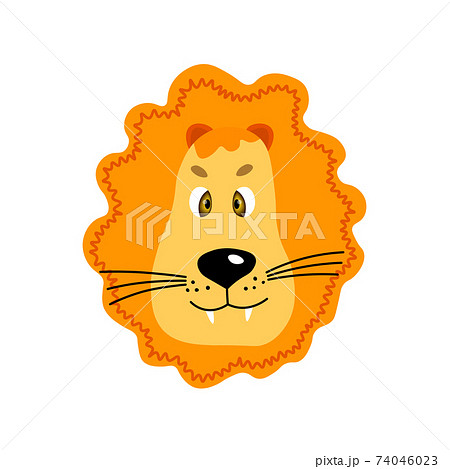 Colorful cute vector lion face. One object on a... - Stock Illustration  [74046023] - PIXTA