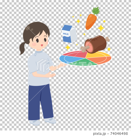 栄養を召喚するリハ科女性職員のイラスト 74046498