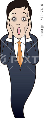 叫ぶ男性会社員 叫ぶ男性会社員 74047616
