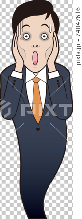 叫ぶ男性会社員 叫ぶ男性会社員 74047616