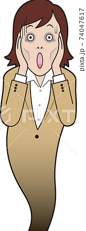 叫ぶ女性会社員 叫ぶ女性会社員 74047617