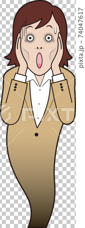 叫ぶ女性会社員 叫ぶ女性会社員 74047617