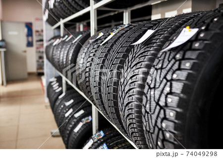 tires for car in repair garage tires for car in repair garage 74049298