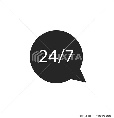 24-7, assistance, support, shopping icon. Vector illustration, flat design. 24-7, assistance, support, shopping icon. Vector illustration, flat design. 74049366