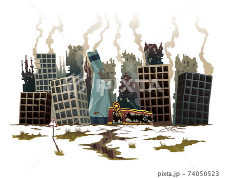 Sketch Of The Man Standing In Abandoned City Stock Illustration  Download  Image Now  City Demolished Abandoned  iStock