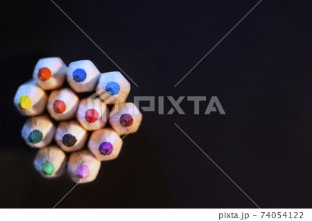 Color pencils on black background Color pencils on black background 74054122