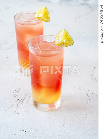 Glasses of Bay Breeze cocktail 74054804