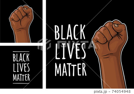 Human hand with a clenched fist for web, poster, banner black lives matter Human hand with a clenched fist for web, poster, banner black lives matter 74054948