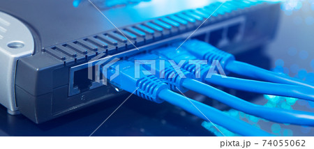 Router Wi-Fi close up. Fast internet modem device. Router Wi-Fi close up. Fast internet modem device. 74055062