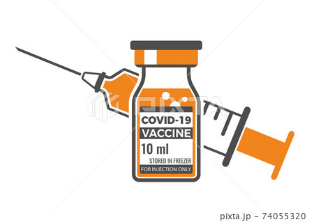 Covid-19 coronavirus vaccine and syringe Covid-19 coronavirus vaccine and syringe 74055320
