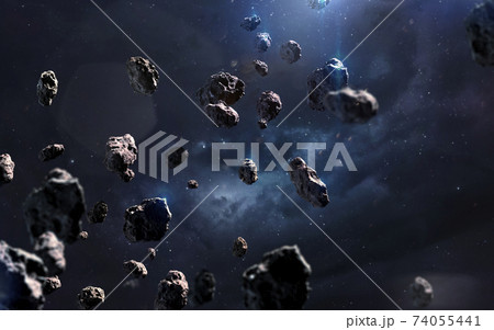 Meteorites. Deep space image, science fiction fantasy in high resolution ideal for wallpaper and print. Elements of this image furnished by NASA Meteorites. Deep space image, science fiction fantasy in high resolution ideal for wallpaper and print. Elements of this image furnished by NASA 74055441
