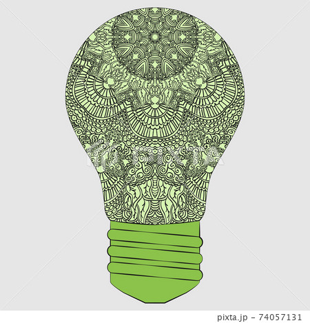 Isolated patterned lamp on a gray background. The concept for the design. 74057131