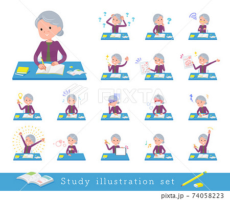 flat type Purple clothes grandma_Study-desk 74058223