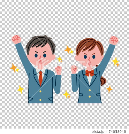 気合の入っている学生のイラスト素材のイラスト素材