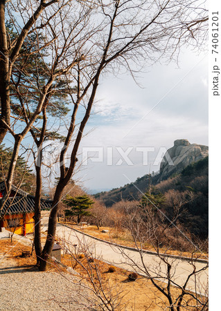 Geumgang mountain Hwaamsa temple at winter in Goseong, Korea Geumgang mountain Hwaamsa temple at winter in Goseong, Korea 74061201