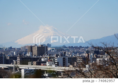 山手イタリア山庭園から望む富士山 山手イタリア山庭園から望む富士山 74062957