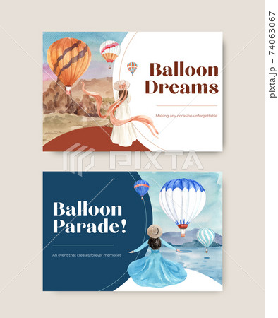 Facebook template with balloon fiesta concept design for digital marketing and social media watercolor vector illustration Facebook template with balloon fiesta concept design for digital marketing and social media watercolor vector illustration 74063067