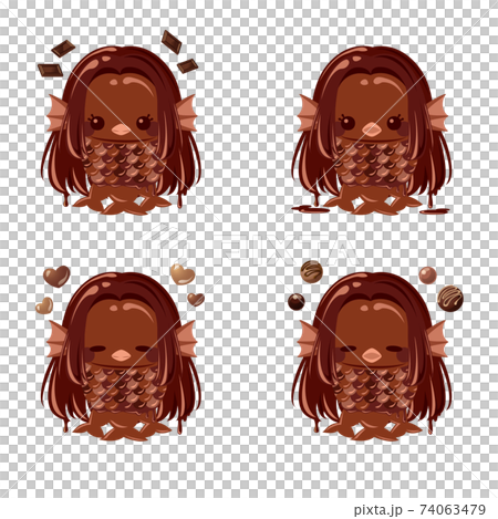 Amabie Valentine chocolate without outline standing picture Amabie Valentine chocolate without outline standing picture 74063479