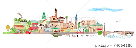 ヨーロッパ風の街並み風景 74064180