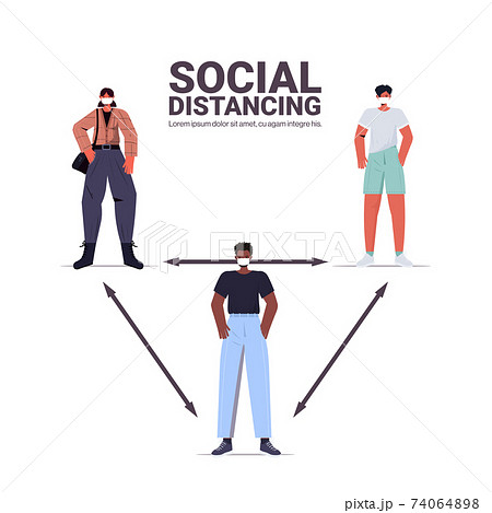 mix race people keeping 2 distance to prevent coronavirus pandemic social distancing concept mix race people keeping 2 distance to prevent coronavirus pandemic social distancing concept 74064898