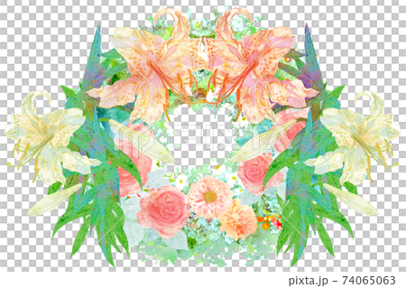 Gorgeous handwritten decorative illustrations of roses and lilies Gorgeous handwritten decorative illustrations of roses and lilies 74065063