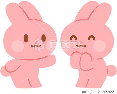 うさぎのキャラクター2種のイラスト素材