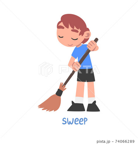 Sweep Word, the Verb Expressing the Action,... - Stock Illustration  [74066289] - PIXTA