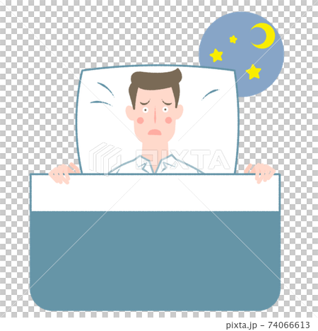 眠れない男性のイラスト素材