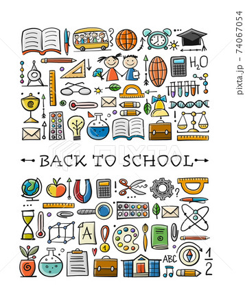Back to School. Icons set. Art Background for your design Back to School. Icons set. Art Background for your design 74067054