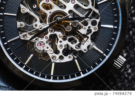 Skeleton watch close-up photo 74068279