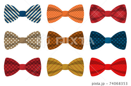 Set of colored bow ties vector illustration 74068353