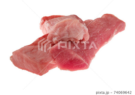 Raw pork fillet isolated on white 74069642