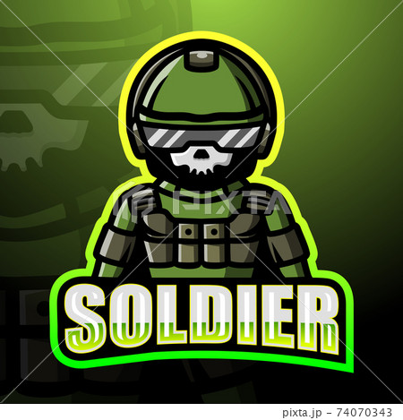 Soldier Mascot Esport Logo Design のイラスト素材