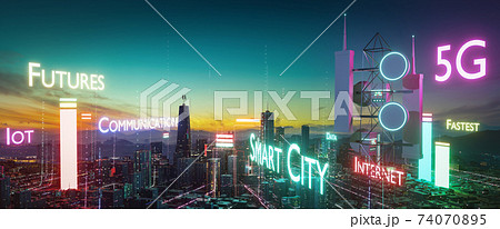 Future innovative wireless fast network technology concept. 3d rendering 74070895