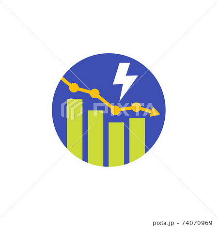 power consumption decrease, reduction vector iconのイラスト素材 [74070969] - PIXTA